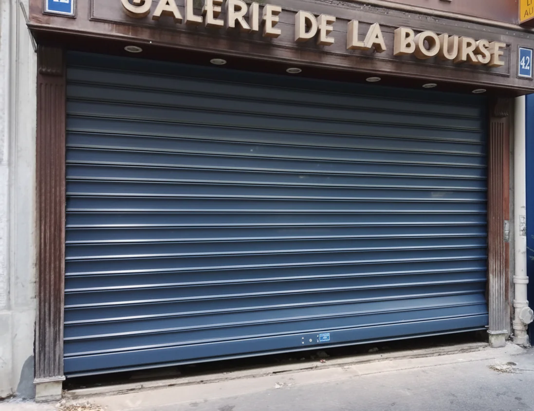 Rideau métallique de travers avant intervention HBHS à Paris 2